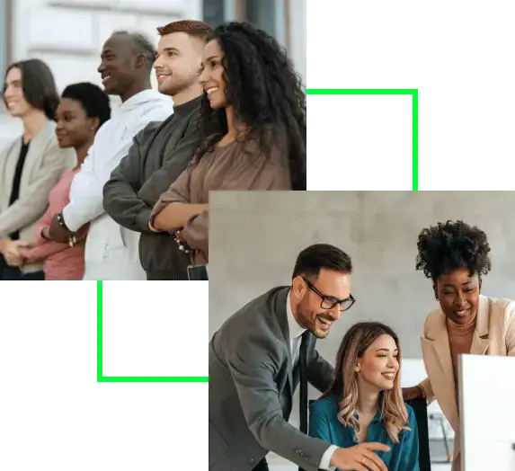 A group of people standing next to each other.
