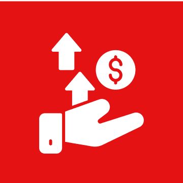 A hand holding up a coin with an arrow going through it.